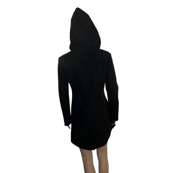 Betsey Johnson hooded jacket women’s longline scuba jacket sz small Asymmetrical - Picture 7 of 16